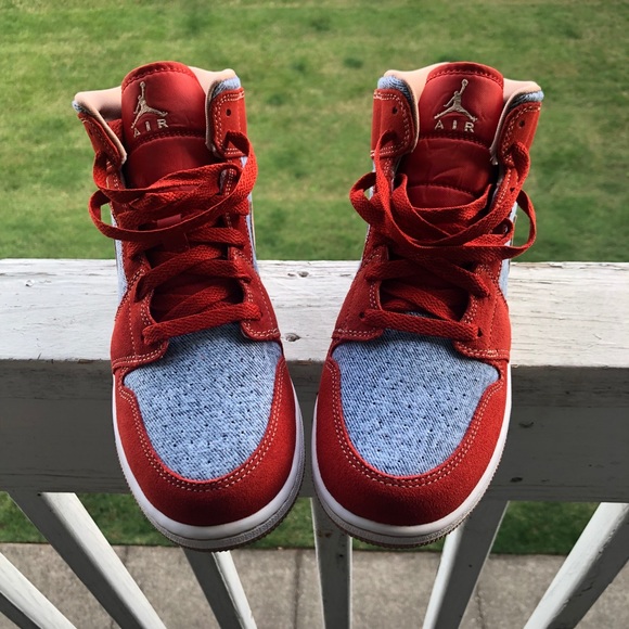 Air Jordan 1 Mid - “Denim Red” - Picture 3 of 11